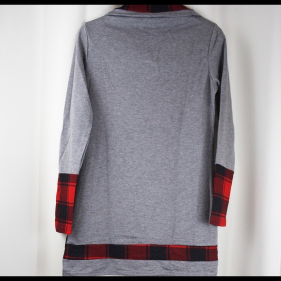 New! Clearance buffalo Plaid Heather Grey Tunic - Picture 8 of 8
